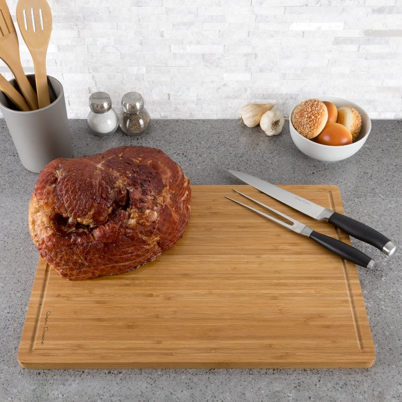 Bamboo Cutting Board - Extra-Large Bamboo Cutting/Serving Board with Juice