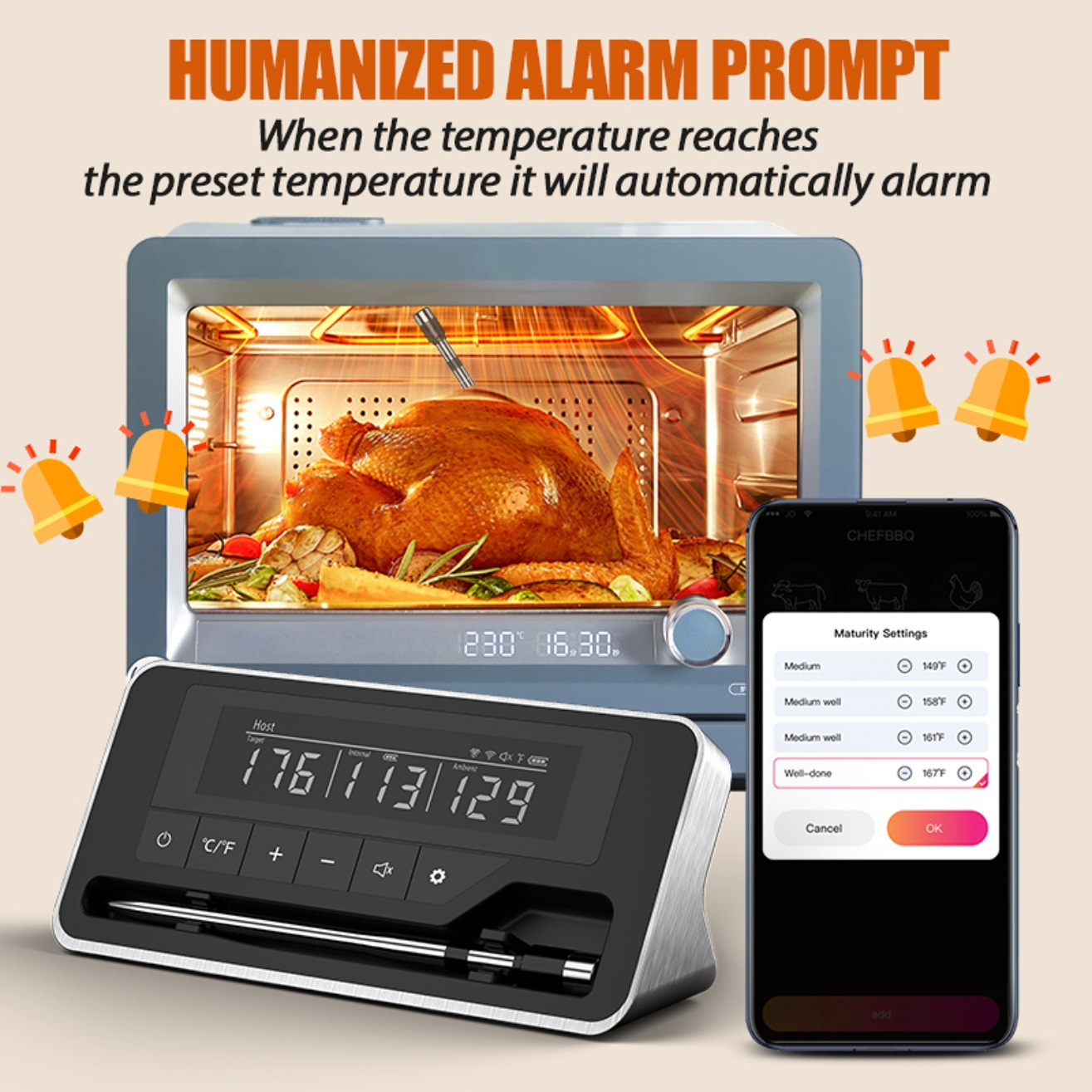 Meat Thermometer - Meat Thermometer Wireless Probe Bluetooth Digital