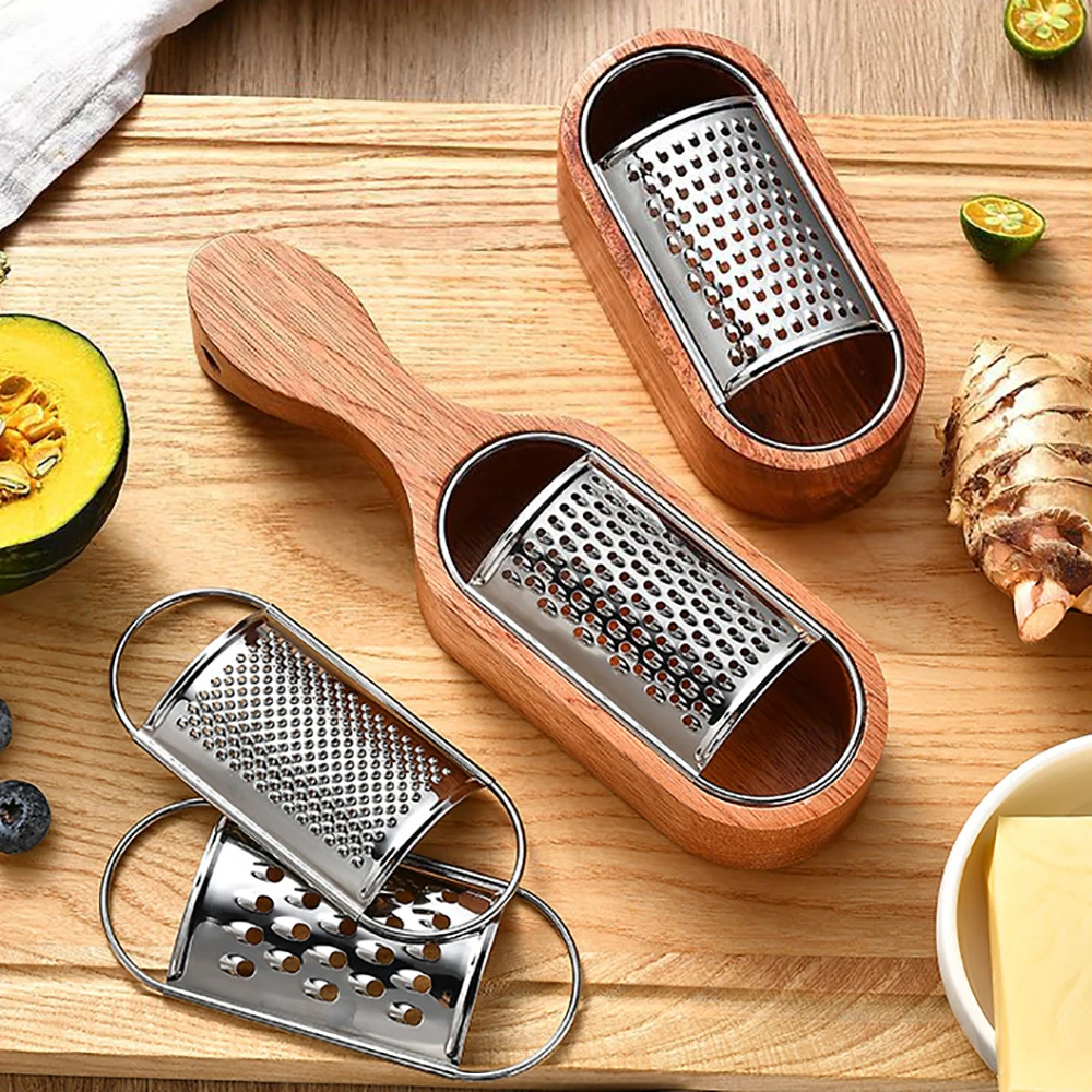 Cheese Grater Box - 1/3Pcs Cheese Grater Wooden Storage Box
