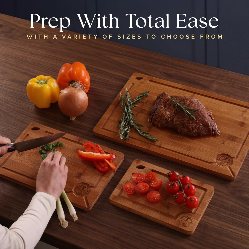 Pre-Oiled Non Toxic 3-Piece Ca - Bamboo Cutting Board recension och pris
