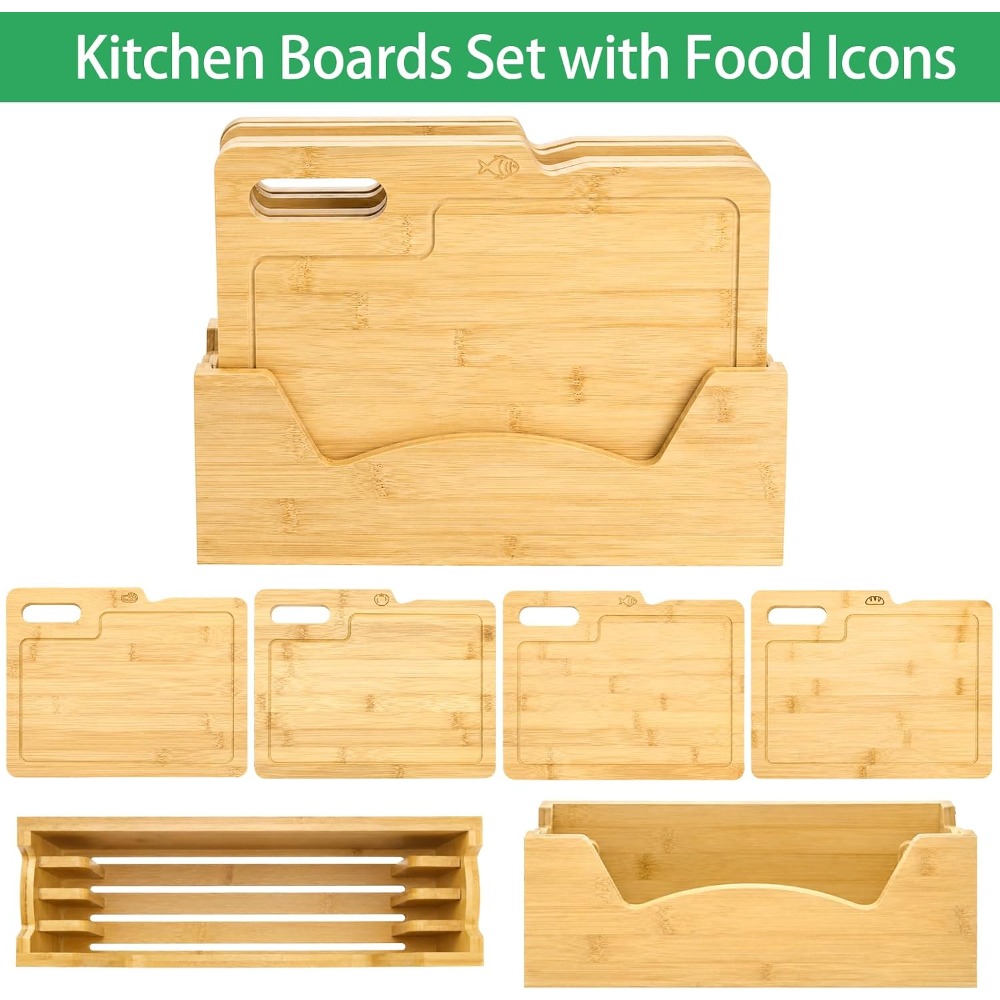 4 Pack Bamboo Cutting Boards w - Bamboo Cutting Board recension och pris
