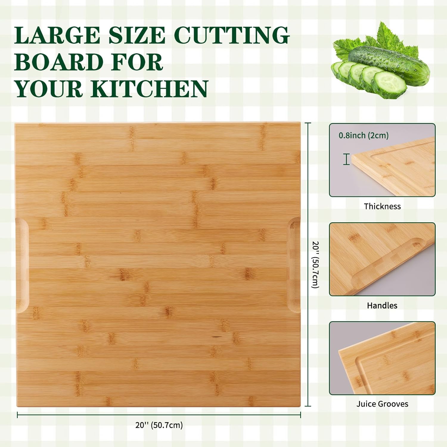 Bamboo Cutting Board 20x20 inc - Bamboo Cutting Board recension och pris