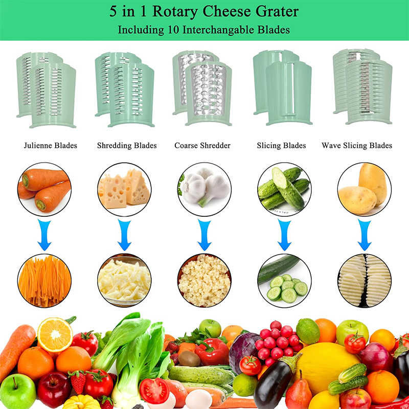 5 in 1 Rotary Cheese Grater wi - Cheese Grater Box recension och pris