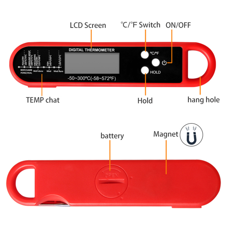 Foldable Meat Thermometer Digi - Meat Thermometer recension och pris