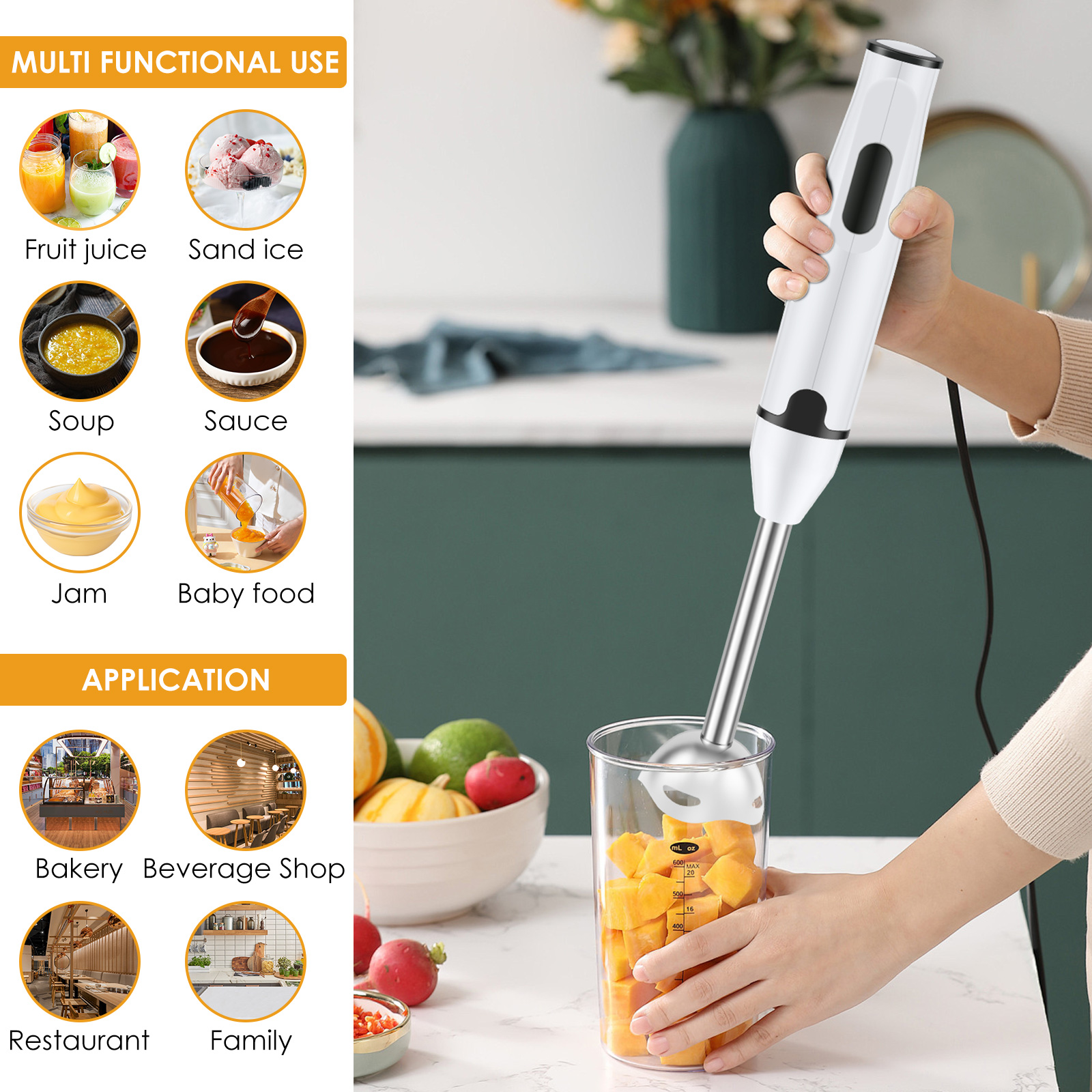 Immersion Blender Stainless St - Kitchen Gadgets Electric recension och pris