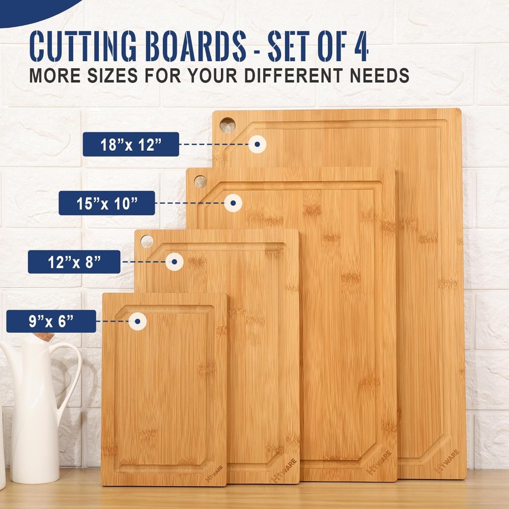 4-Piece Extra Large Bamboo Cut - Bamboo Cutting Board recension och pris
