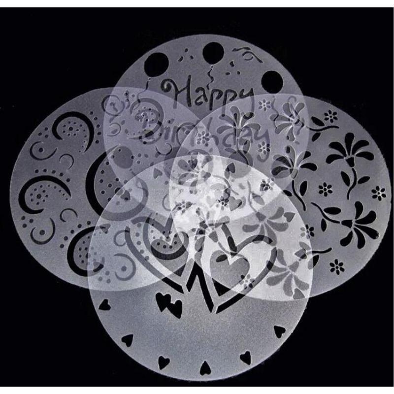 4Pieces/lot Cake Stencils Latt - Kitchen Gadgets Website recension och pris