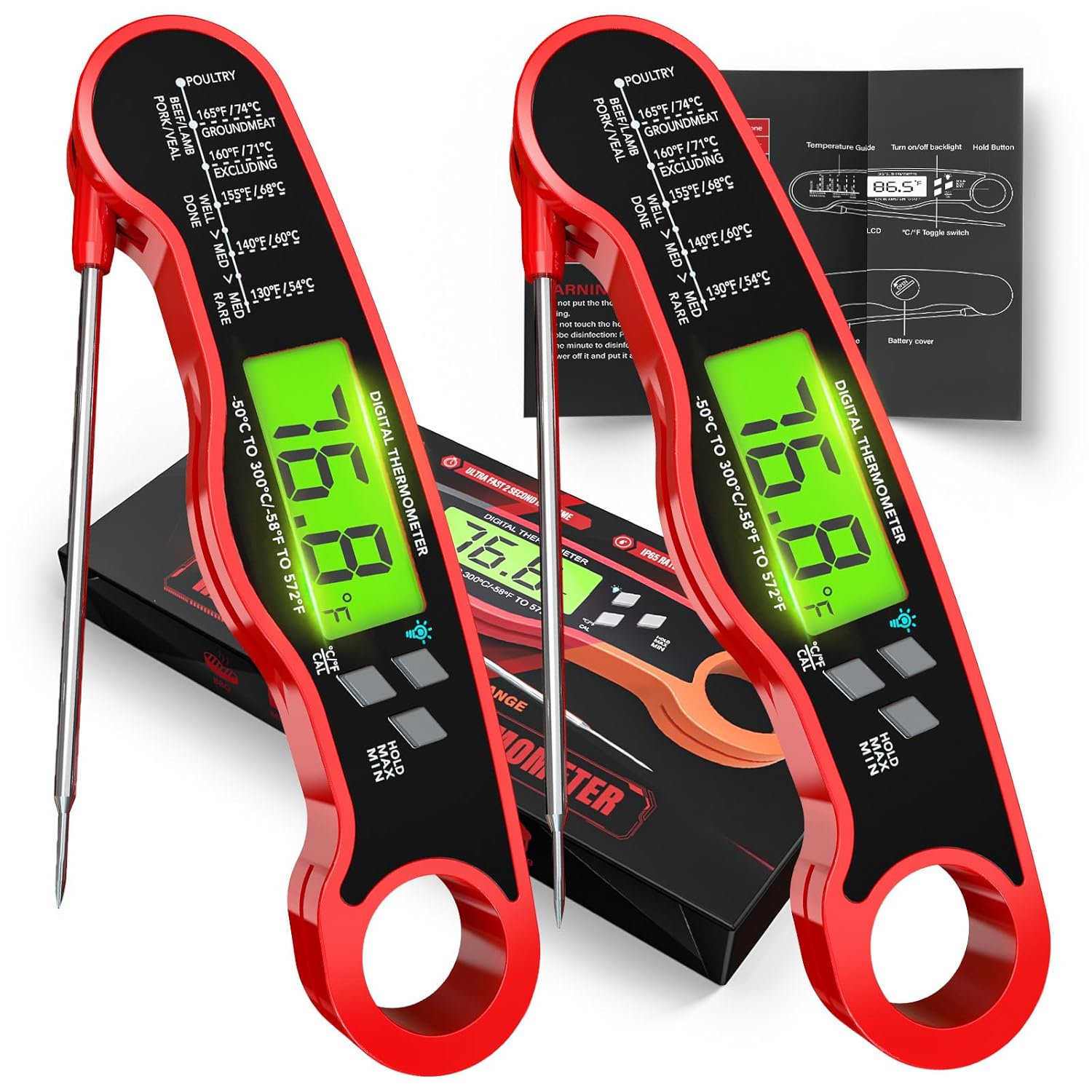 2 Pack Digital Meat Thermomete - Meat Thermometer recension och pris