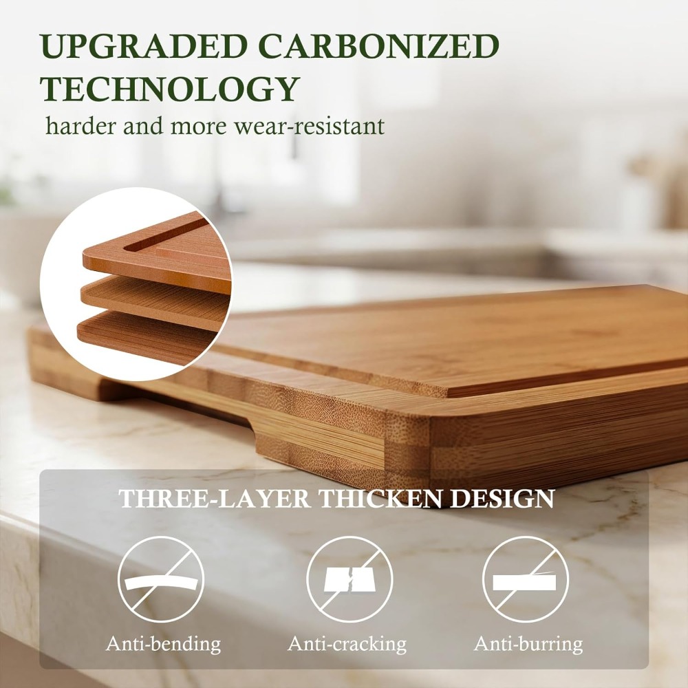3-Piece Extra Thick Bamboo Cut - Bamboo Cutting Board recension och pris