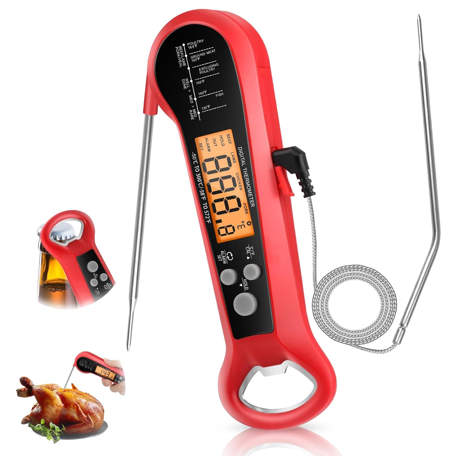 Long Cable Professional Meat T - Meat Thermometer recension och pris